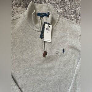 Men’s polo Ralph Lauren pullover 1/4 zip grey htr size L